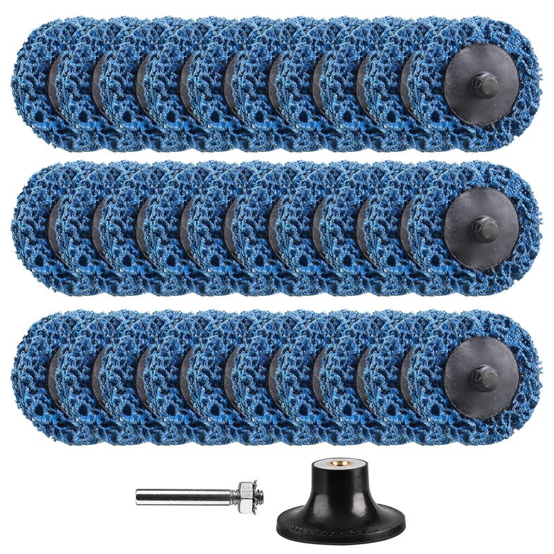 Shineboc Diamond Sanding Discs Set 2 Inch Quick Change Disc Surface Conditioning Disc with 1/4 Inch Holder for Die Grinder Surface Prep Strip Grind Polish Burr Finish Rust Paint Removal 31Pcs-Blue - Image 1